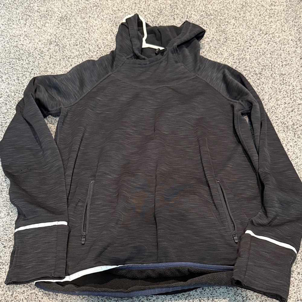 Gap fit Black Hooded Sweatshirt with White Accents